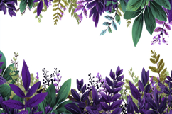 Purple and Green Leaves Border Background Wallpaper Product Image 1