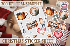 Christmas Watercolor Sticker Sheet Winter Cute Holiday PNG Product Image 1