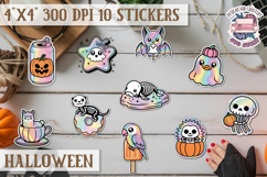 Halloween sticker Kawaii PNG pastel holographic foil Product Image 1