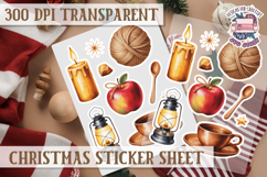 Christmas Sticker Sheet Watercolor Winter Holiday PNG Product Image 1