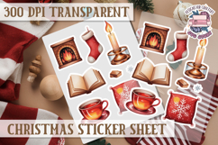 Christmas Watercolor Sticker Sheet Winter Cute Holiday PNG Product Image 1