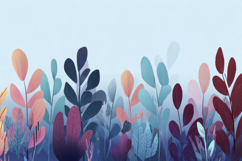 Colorful Leaves with Blue Background Wallpaper Product Image 1