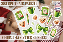 Christmas Watercolor Sticker Sheet Winter Cute Holiday PNG Product Image 1