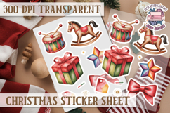 Christmas Sticker Sheet Watercolor Winter Holiday PNG Product Image 1