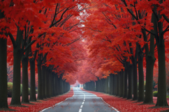 Red Maple Trees Forest Background Wallpaper Product Image 1