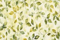 Green Leaves Watercolor Texture Background Wallpaper Product Image 1