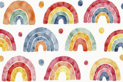 Various Colorful Rainbows and Dots on a White Background Product Image 1