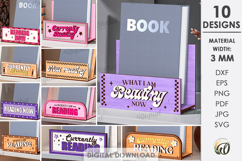 Currently Reading Signs Bundle Laser Cut. Book Holder SVG Product Image 1