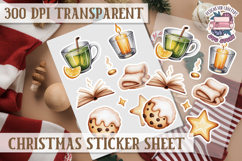 Christmas Watercolor Sticker Sheet Winter Cute Holiday PNG Product Image 1