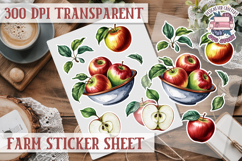 Farm sticker sheet Harvest Scrapbook PNG Vegetables Cozy Product Image 1