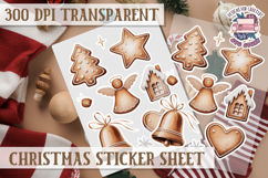 Christmas Sticker Sheet Watercolor Winter Holiday PNG Product Image 1