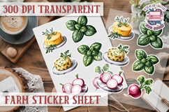 Farm sticker sheet Harvest Scrapbook PNG Vegetables Cozy Product Image 1