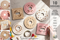 Kumihimo Disks Bundle Laser Cut. Braiding Tool SVG Product Image 1