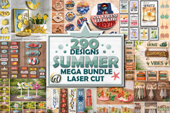 3D Summer Mega bundle laser cut. Sea home decor SVG. Beach Product Image 1