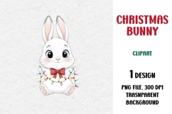 Christmas Bunny, Cute Clipart Product Image 1