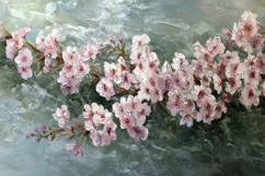 Painting Of Cherry Blossoms Background Product Image 1