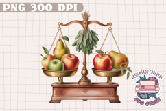 Watercolor Vintage Market Clipart PNG Sublimation Summer Product Image 1
