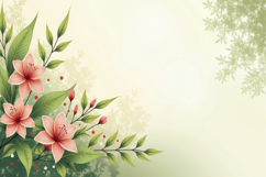 Pink Flower Leaves Background Product Image 1