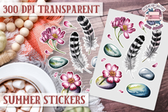 Summer Vibes sticker sheet Beach Scrapbook PNG Flowers Product Image 1