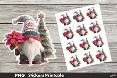 Crochet Gnome Sticker PNG. Christmas Gnome Stickers PNG Product Image 1