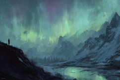 Mountains and Lake Background Wallpaper Product Image 1