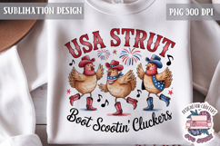 4th of July PNG Sublimation Chicken USA Patriotic Cluck Product Image 1