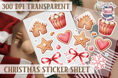 Christmas Watercolor Sticker Sheet Winter Cute Holiday PNG Product Image 1