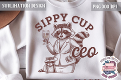 Mom Life Quote Sublimation Design PNG Clipart Funny Raccoon Product Image 1