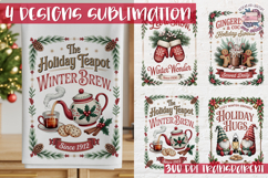 Christmas Vintage Clipart Bundle Sublimation 224 PNG Towels Product Image 2