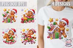 Christmas Gingerbread Man Colorful Clipart PNG Sublimation 4 Product Image 1