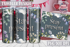 Sublimation Tumbler WRAP Vintage Quote Flowers Motivational Product Image 1