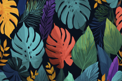 Colorful Tropical Leaves Background Product Image 1