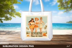 Retro Beach Girls Sublimation, Pin Up Beach Design Product Image 1