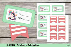 Birthday Stickers PNG, Kawaii Birthday Sticker PNG Product Image 1