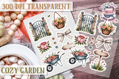 Cozy Garden sticker sheet Flowers Botanical PNG Cute Product Image 1