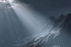 Sunrays Mountain Background Product Image 1