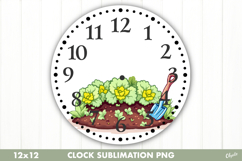 Spring Clock Sublimation. Garden Clock Design PNG Product Image 1