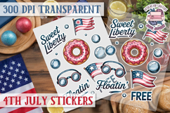 4th July sticker sheet USA Scrapbook PNG Independent Day Product Image 1