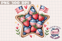 4th of July PNG Sublimation Strawberry berries Patriotic Product Image 1