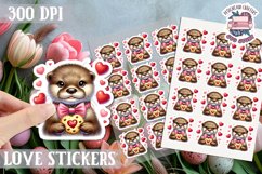 Love sticker Sheet Valentine Day Lovers Funny Animals PNG Product Image 1