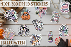 Halloween sticker Kawaii PNG pastel holographic foil Product Image 1