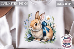 Cute Bunny and Lamb Spring Sublimation Design PNG Easter Product Image 1
