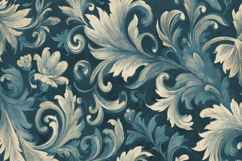 Teal Damask Pattern Background Product Image 1