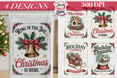 Christmas Vintage Quote Clipart PNG Sublimation 4 Design Product Image 1