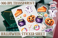 Halloween sticker sheet Creepy Scrapbook PNG Funny Skulls Product Image 1