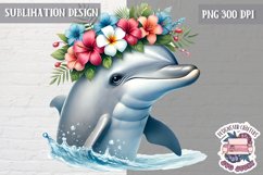 Cute Animal Sublimation Design PNG Spring Flowers Product Image 1