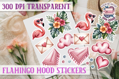 Flamingo Mood sticker sheet Pink Love Bird PNG Glamour Product Image 1