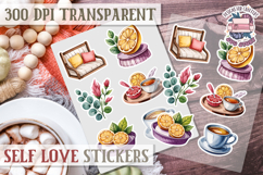 Self Love sticker sheet Scrapbook PNG Nature Watercolor Yoga Product Image 1
