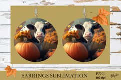 Cow Earrings Round PNG. Farmhouse Cow Earrings PNG Product Image 1