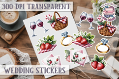 Boho sticker sheet Wedding Scrapbook PNG Love Aesthetic Product Image 1